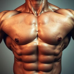 An impressive set of punched-out abs, highlighted with strong muscle definition and well-defined contours, creating a dramatic and powerful look