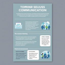 A professional business communication poster that emphasizes the importance of effective communication within a corporate environment