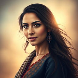 A captivating portrait of Mahsa Amini, portraying her strength and resilience
