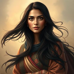 A captivating portrait of Mahsa Amini, portraying her strength and resilience