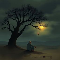 An emotional and poetic illustration inspired by a Nepali song