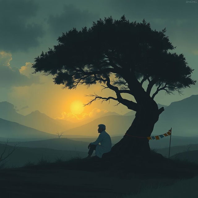 An emotional and poetic illustration inspired by a Nepali song