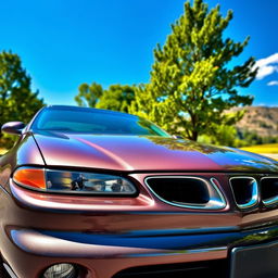 A detailed image of a 2000 Pontiac 6000, showcasing its distinct features such as the sporty design, sleek curves, and classic Pontiac grille