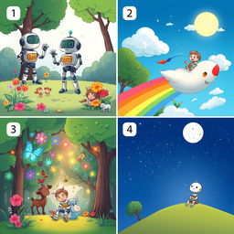 A delightful children's comic strip with four images