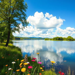 A clear, unfiltered image of a serene nature landscape