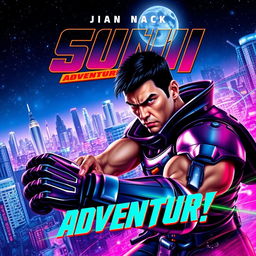 A dynamic and visually engaging movie poster featuring an action-packed scene from a sci-fi adventure film
