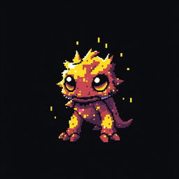 A digital creature inspired by 8-bit video games, depicted in a stylized, pixelated art fashion