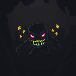 A digital scary noisy creature inspired by 8-bit video games