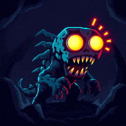 A digital scary noisy creature inspired by 8-bit video games