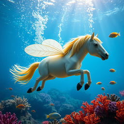 A whimsical creature resembling a horse but with the head of a bee and delicate wings made of toilet paper