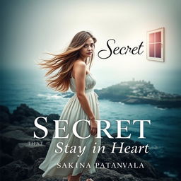 A captivating book cover design for 'Secret that Stay in Heart' by Sakina Patanwala