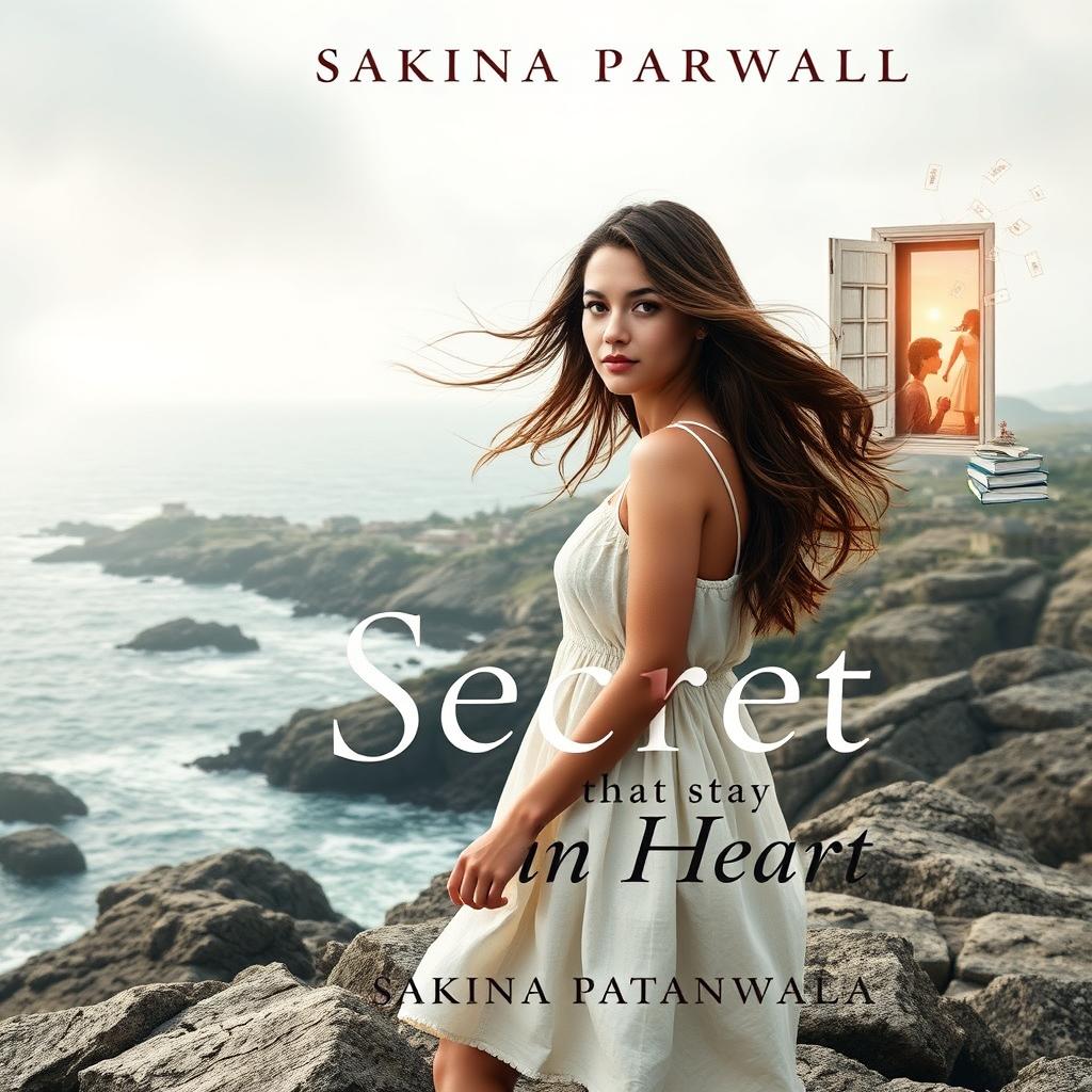 A captivating book cover design for 'Secret that Stay in Heart' by Sakina Patanwala