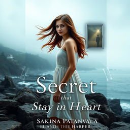 A captivating book cover design for 'Secret that Stay in Heart' by Sakina Patanwala