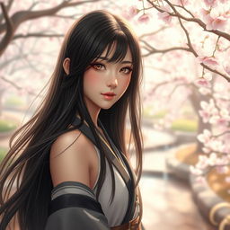 A stunning portrait of Hitomi Shue, capturing her beauty with soft lighting and an ethereal background