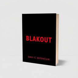 A minimalist book cover design for a suspense and science fiction novel titled 'Blakout'
