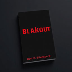 A minimalist book cover design for a suspense and science fiction novel titled 'Blakout'