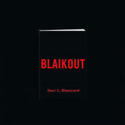 A minimalist book cover design for a suspense and science fiction novel titled 'Blakout'