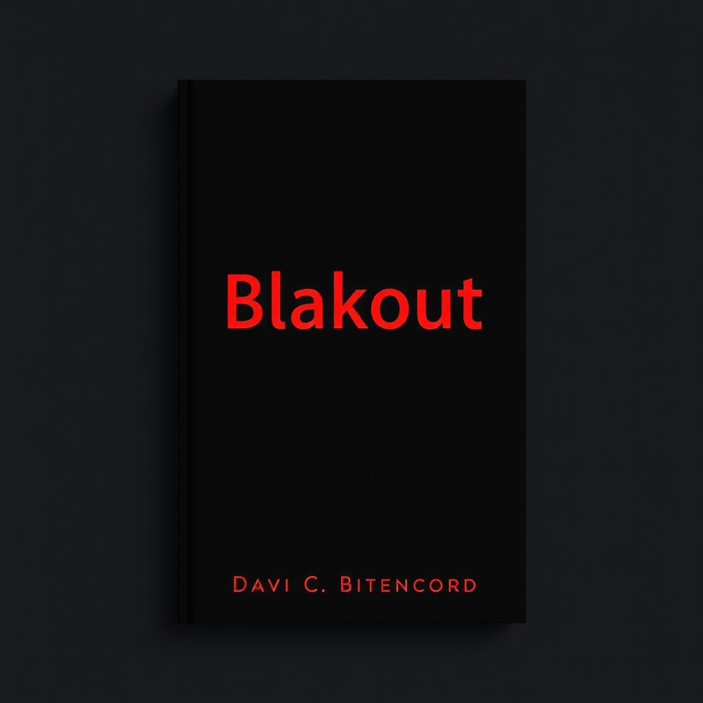 A minimalist book cover design for a suspense and science fiction novel titled 'Blakout'