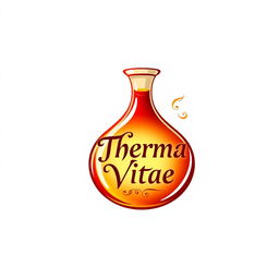 A logo featuring a vibrant red potion labeled "Therma Vitae"