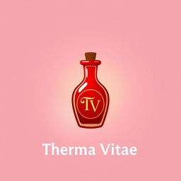 A favicon design featuring a simplified red potion bottle representing 'Therma Vitae'