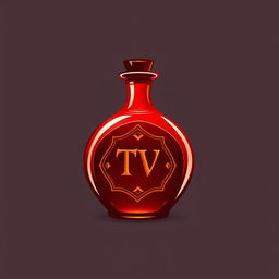 A favicon design featuring a striking red potion bottle representing 'Therma Vitae'