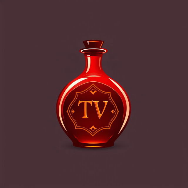 A favicon design featuring a striking red potion bottle representing 'Therma Vitae'