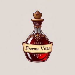 A favicon design featuring a medieval potion bottle representing 'Therma Vitae'
