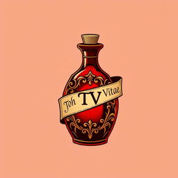 A favicon design featuring a medieval potion bottle representing 'Therma Vitae'