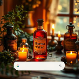 A warm and inviting background image for a Google site, featuring a mystical apothecary theme