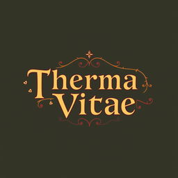 Design a logo for a potion titled 'Therma Vitae' in a medieval fantasy style