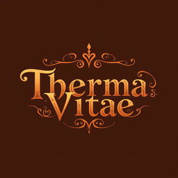 Design a logo for a potion titled 'Therma Vitae' in a medieval fantasy style