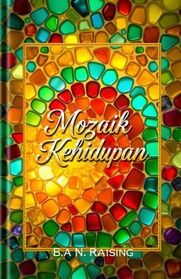 A beautiful book cover design titled 'Mozaik Kehidupan'