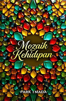 A beautiful book cover design titled 'Mozaik Kehidupan'
