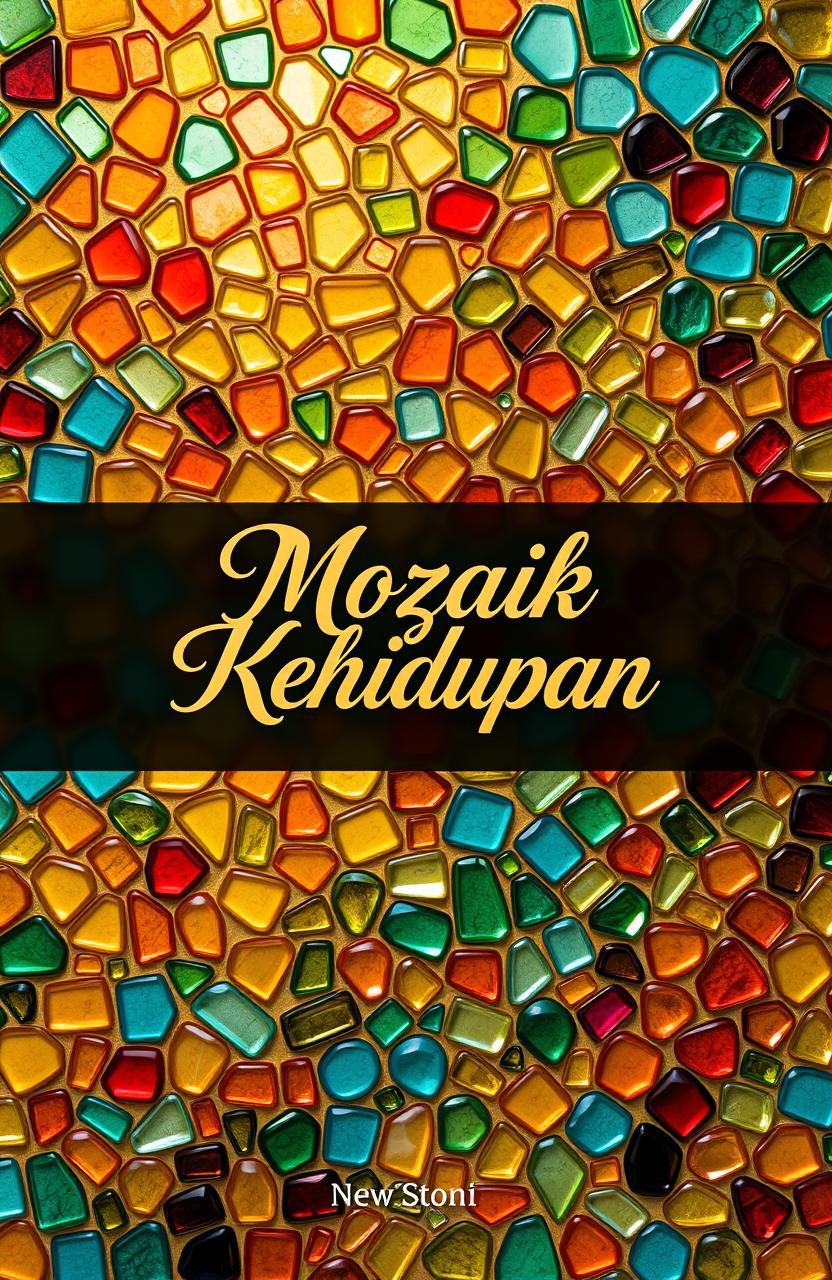 A beautiful book cover design titled 'Mozaik Kehidupan'