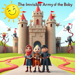 A colorful 3D animated image of a large castle designed in the shape of a human body, with walls resembling skin texture