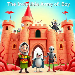 A colorful 3D animated image of a large castle designed in the shape of a human body, with walls resembling skin texture