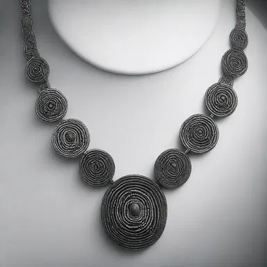 The designer created a unique necklace using an abrader to give the beads a smoother and polished finish.