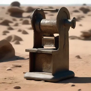 In the movie, the protagonist owned an abrader machine which played a significant role in the plot by revealing hidden messages on ancient artifacts.