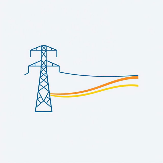 A clean and modern icon representing electric conductor tension in a transmission line