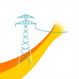 A clean and modern icon representing electric conductor tension in a transmission line