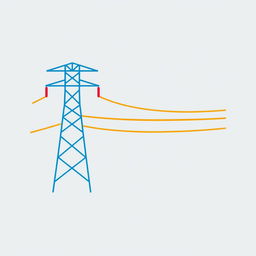 A clean and modern icon representing electric conductor tension in a transmission line