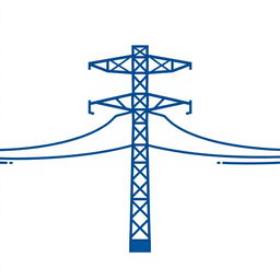 A vector icon representing electric conductor tension in a transmission line