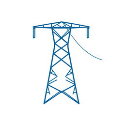 A vector icon representing electric conductor tension in a transmission line