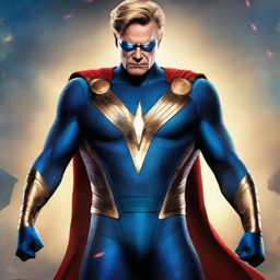 A high-quality digital art image featuring Homelander, the primary character from 'The Boys'