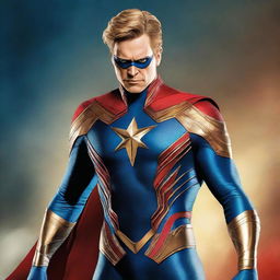 A high-quality digital art image featuring Homelander, the primary character from 'The Boys'