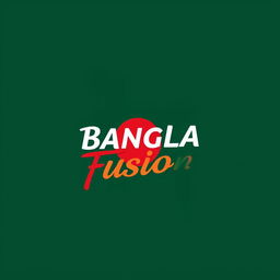 A creative logo design that embodies the essence of Bangla Fusion, featuring a blend of traditional Bangladeshi elements such as the shape of the Bangladesh map, the vibrant colors of the Bangladeshi flag (green and red), and modern design aesthetics