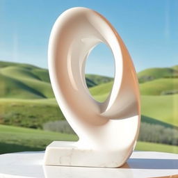 A beautifully shaped abstract sculpture, emphasizing elegance and form