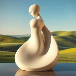 A beautifully shaped abstract sculpture, emphasizing elegance and form