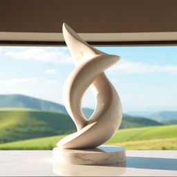 A beautifully shaped abstract sculpture, emphasizing elegance and form