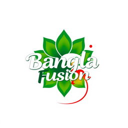 A vibrant and artistic logo design for 'Bangla Fusion'